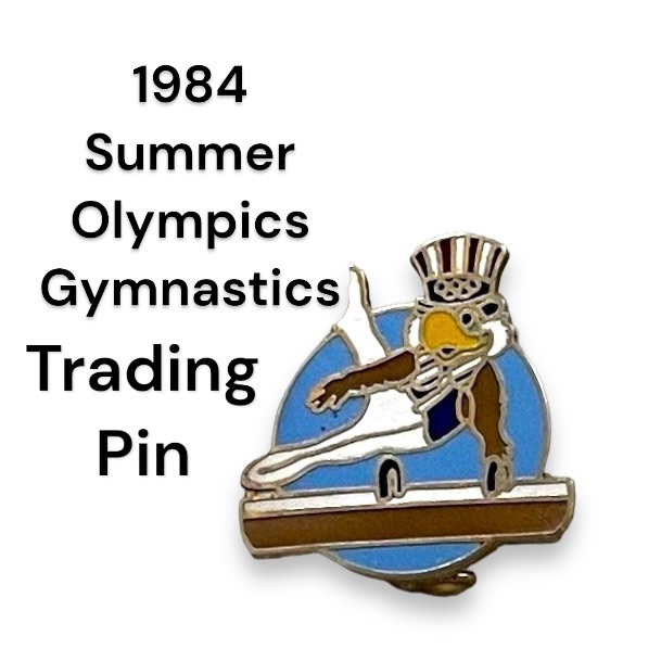 Olympics 1984 Usa Los Angeles Summer Gymnastics Uncle Sam Eagle Vtg Trading Pin
